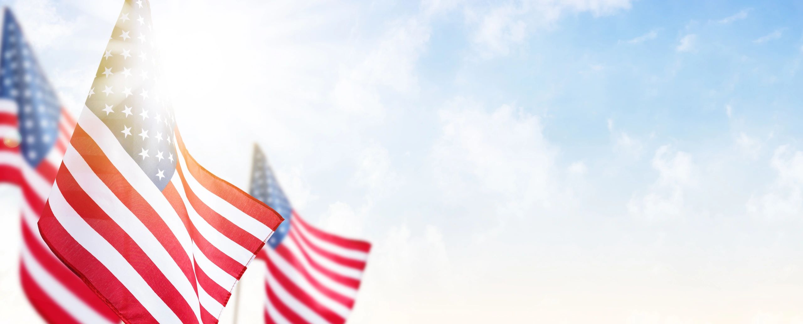 American flags representing civic pride