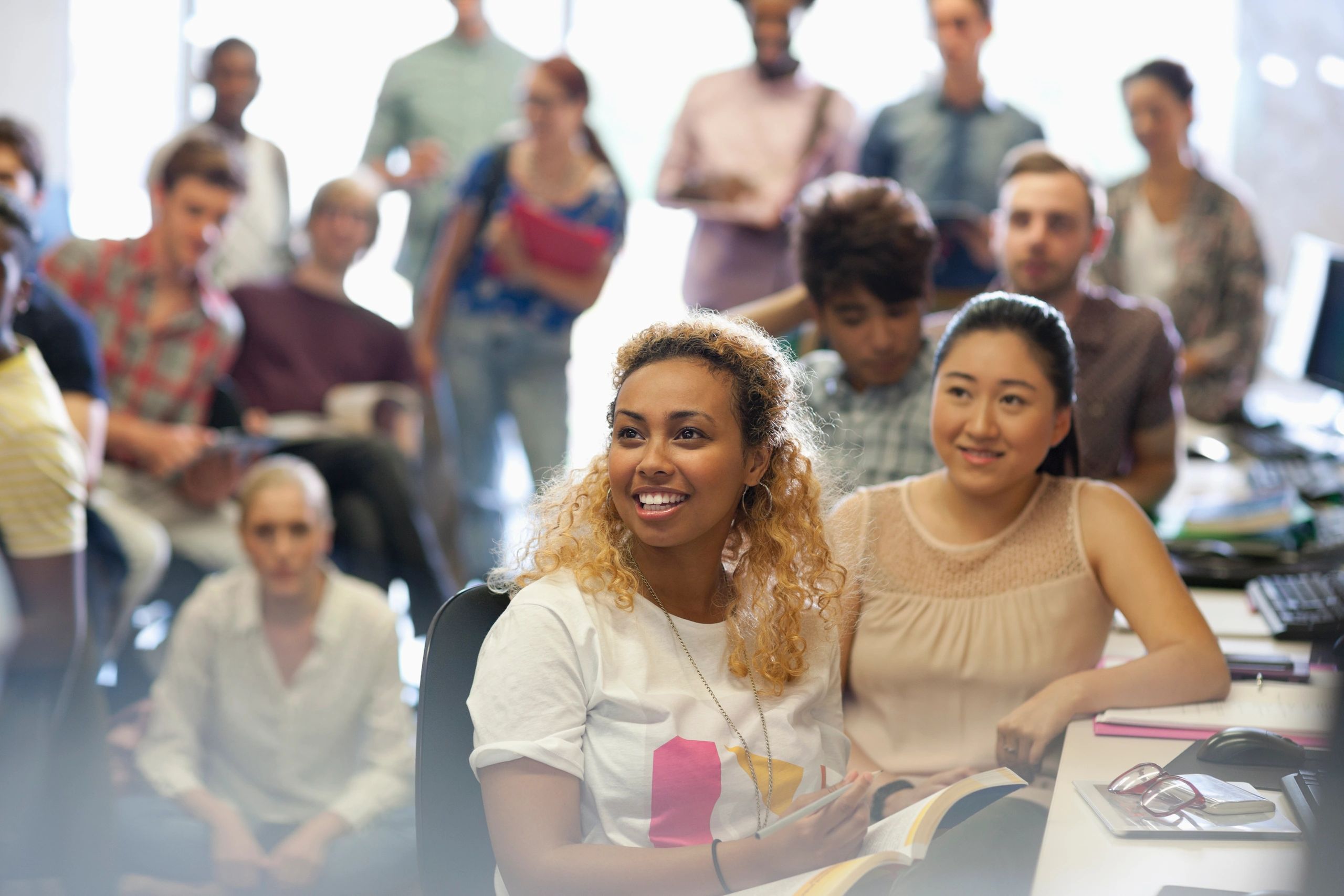 Person attending a community seminar
